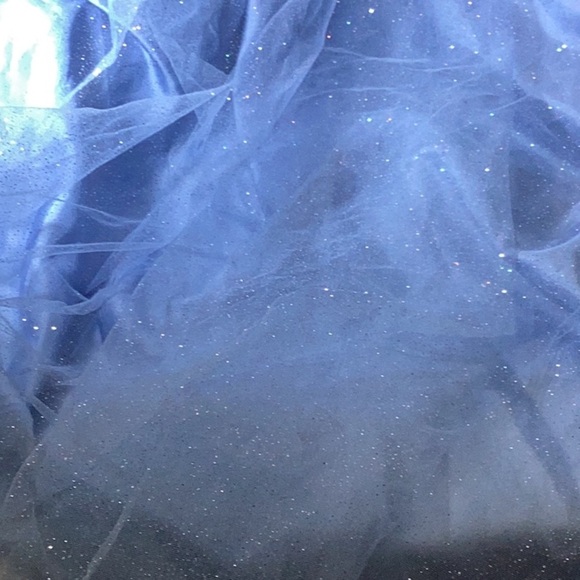 Juniors' Off-The-Shoulder Glitter Tulle Corset Gown - Picture 11 of 14